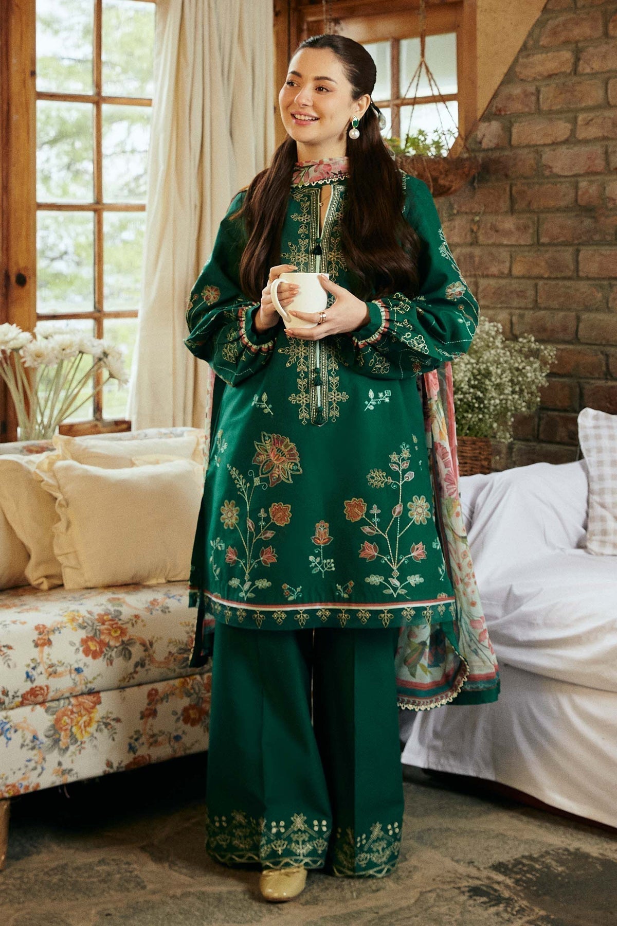 Zara Shahjahan | Coco Lawn Vol 2 | ZAIRA-9A - Designer Dress with Intricate embroidery and embellishments. Shop elegent wedding dress at Maria Faisal.