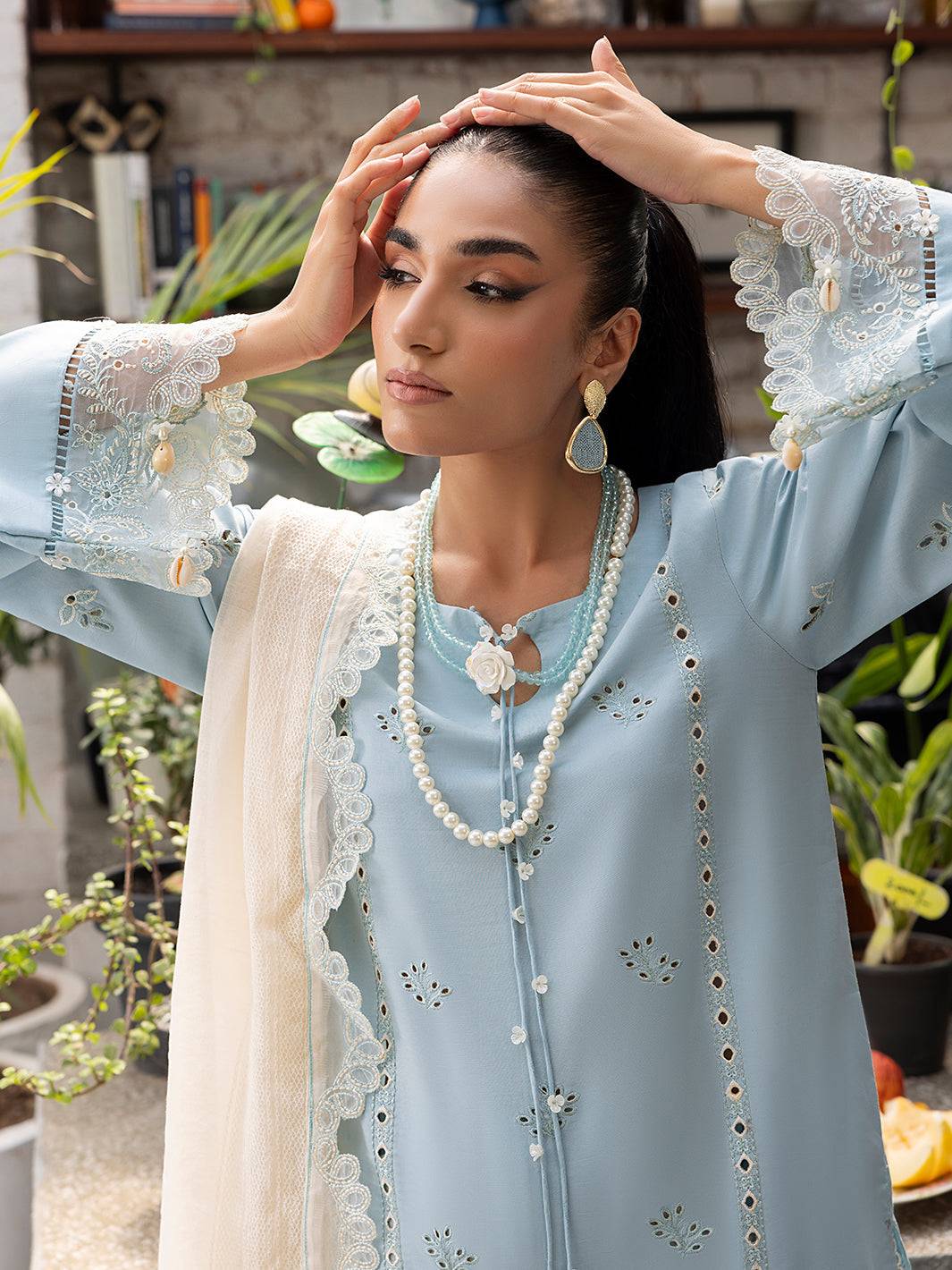 Izel | Meadow Muse Embroidered Lawn 25 | ZARELLE by Maria Faisal - Registered Vendor of : Izel - type : Ladies Clothes - 100% original wedding dresses