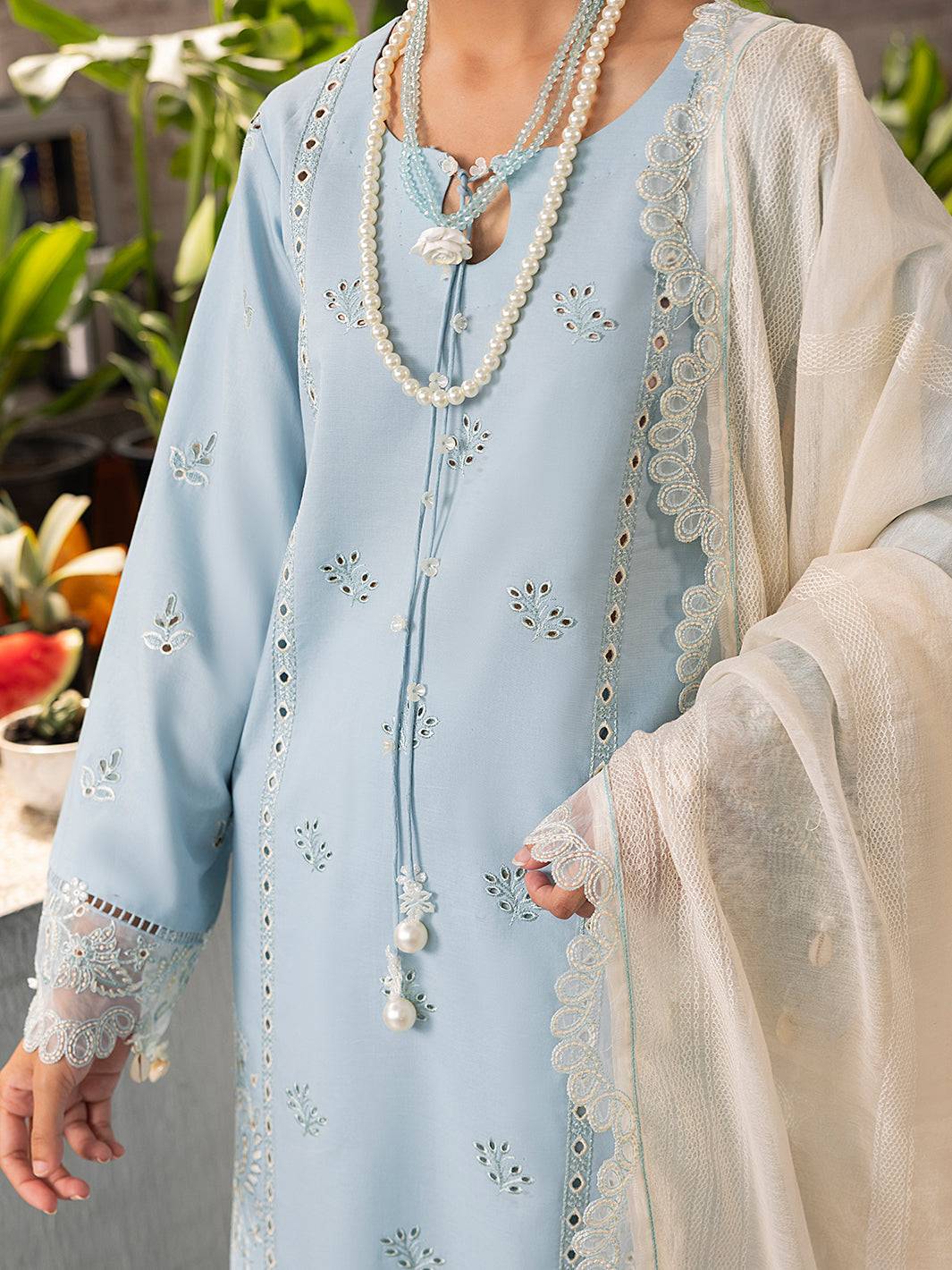 Izel | Meadow Muse Embroidered Lawn 25 | ZARELLE by Maria Faisal - Registered Vendor of : Izel - type : Ladies Clothes - 100% original wedding dresses