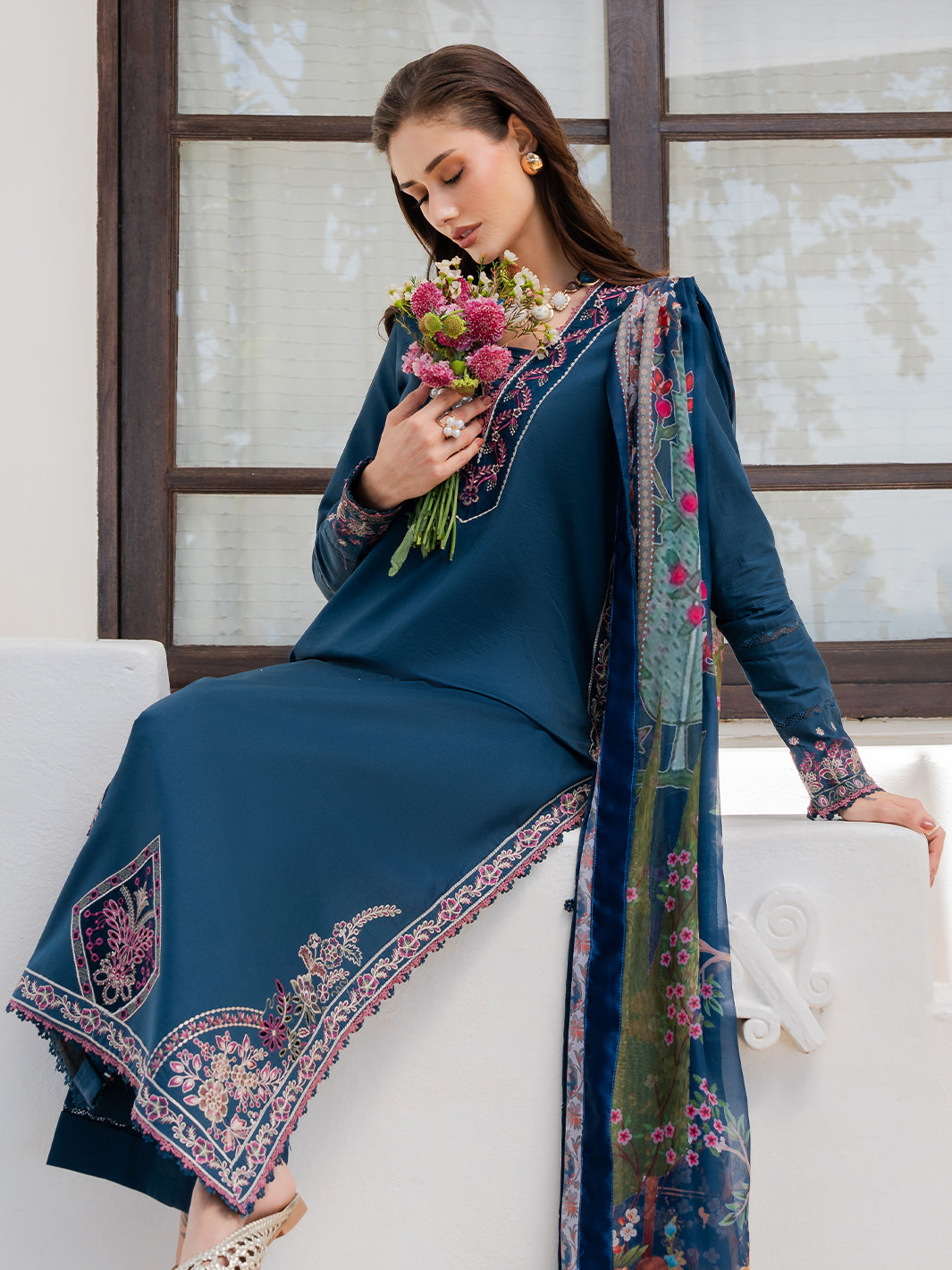 Izel | Dareen Luxury Lawn 26 | Zeenat - Luxury Dress - available at Maria Faisal in UK and USA.