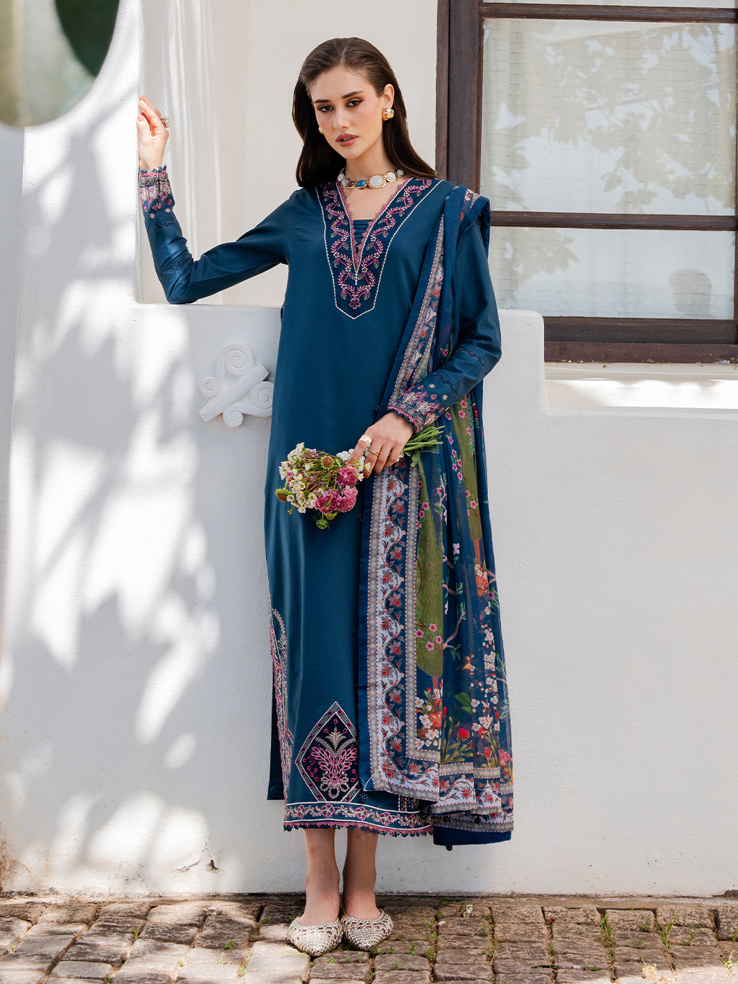 Izel | Dareen Luxury Lawn 26 | Zeenat - Luxury Dress - available at Maria Faisal in UK and USA.