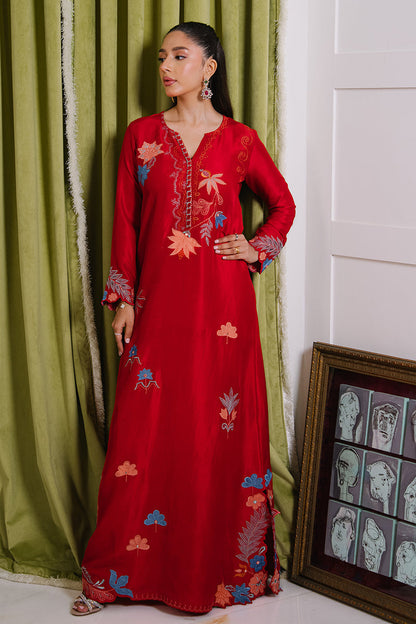 Mina Hasan | Signature Pret | Crimson Dream Kaftan - Luxury Dress - available at Maria Faisal in UK and USA.
