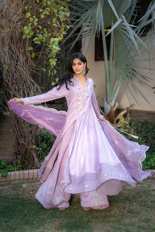 Wahaj M Khan | Pari Collection | Lilac Anarkali - Ladies Clothes - Maria Faisal