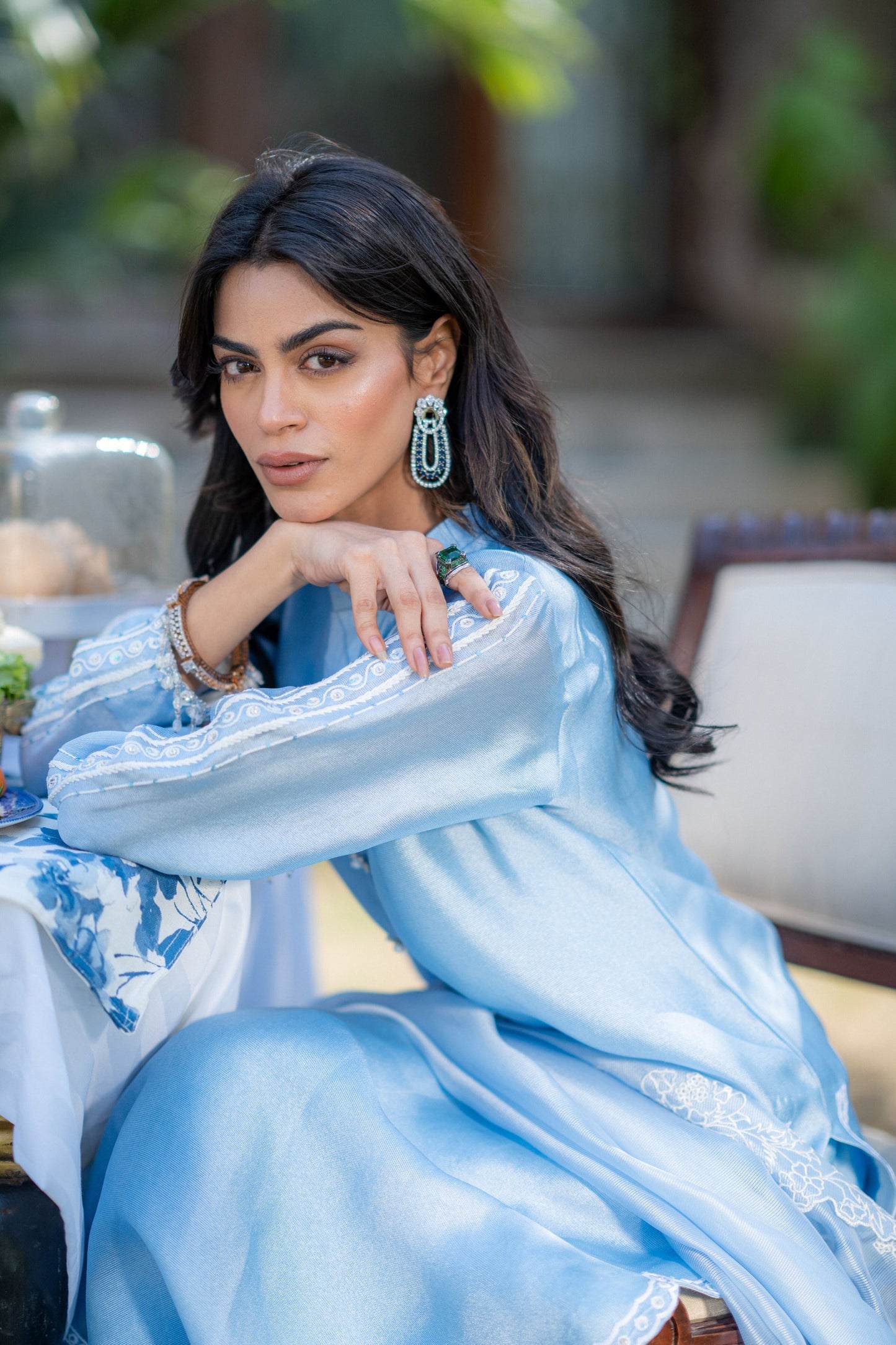 Wahaj M Khan | Pari Collection | Ferozi Pari Sheesha Outfi