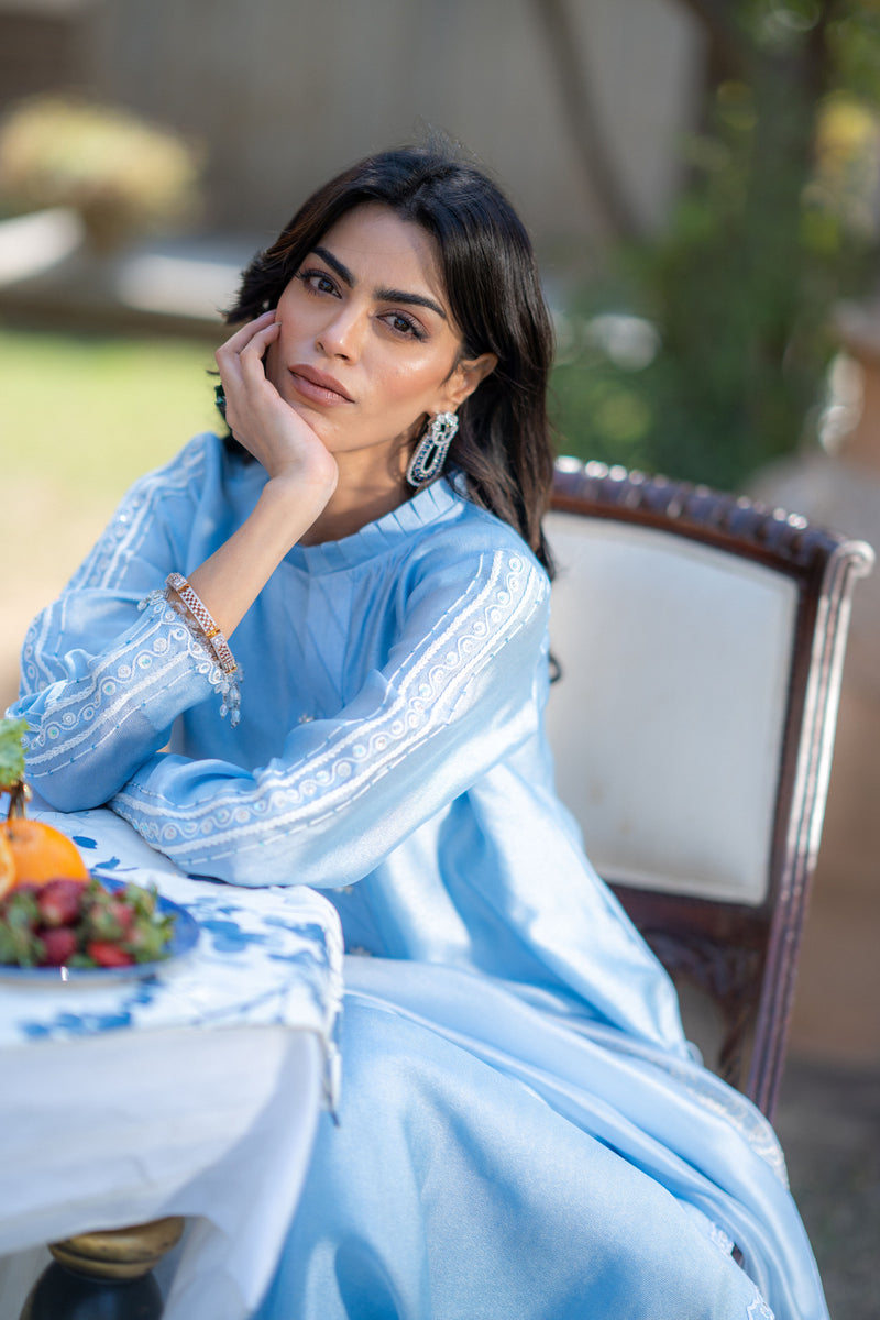 Wahaj M Khan | Pari Collection | Ferozi Pari Sheesha Outfi