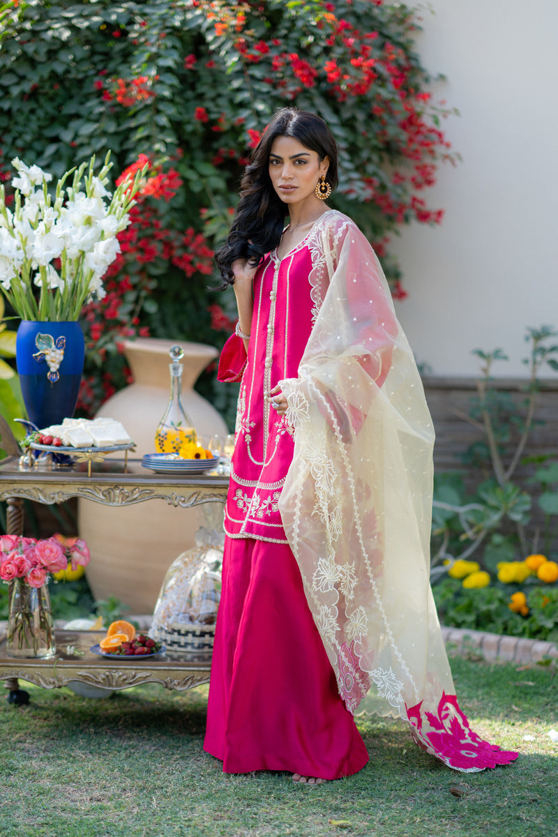 Wahaj M Khan | Pari Collection | Hotpink Sheesha Jacket