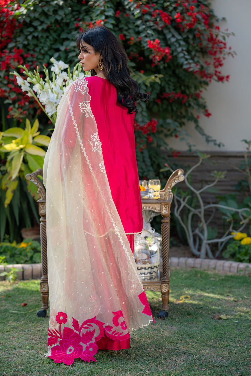 Wahaj M Khan | Pari Collection | Hotpink Sheesha Jacket - Ladies Clothes - Maria Faisal