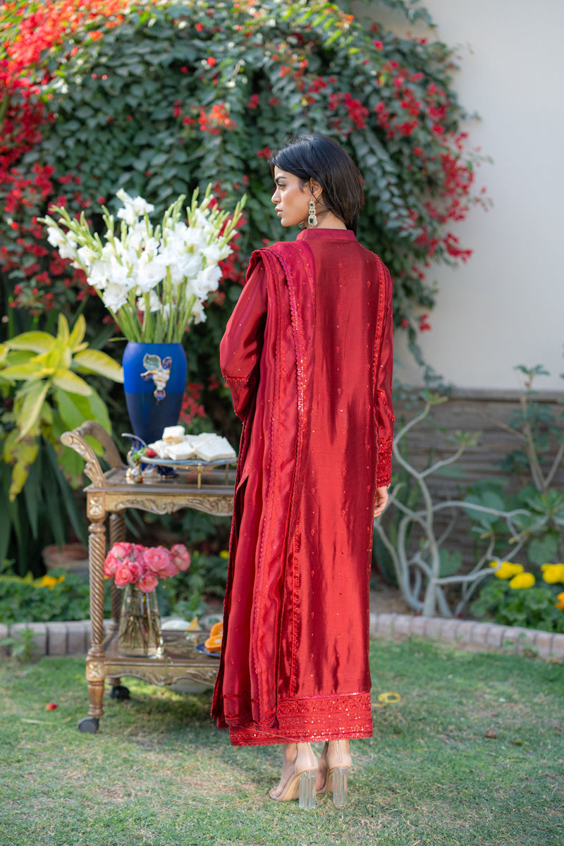 Wahaj M Khan | Pari Collection | Red Pari Sheesha Outfit - Ladies Clothes - Maria Faisal