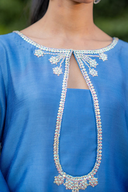 Wahaj M Khan | Pari Collection | Blue Shaded Sheesha Outfit - Ladies Clothes - Maria Faisal