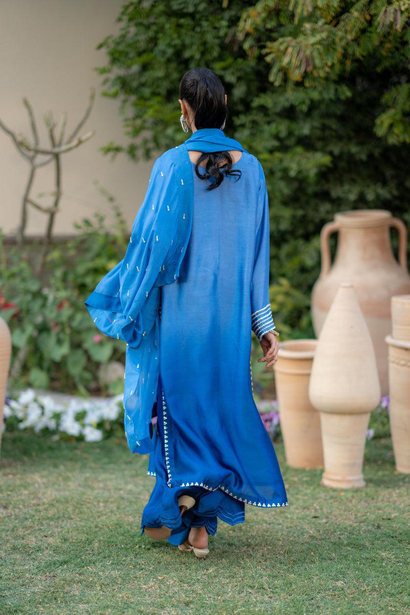 Wahaj M Khan | Pari Collection | Blue Shaded Sheesha Outfit - Ladies Clothes - Maria Faisal