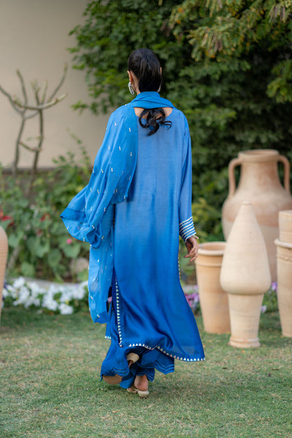 Wahaj M Khan | Pari Collection | Blue Shaded Sheesha Outfit - Ladies Clothes - Maria Faisal