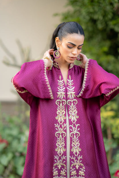 Wahaj M Khan | Pari Collection | Magenta cape Pari Outfit