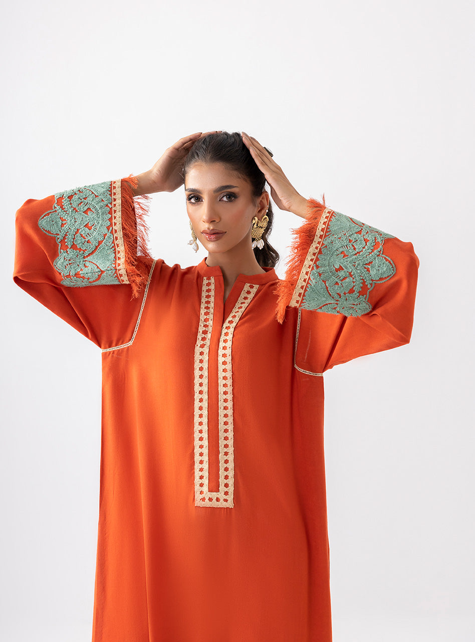 Zainab Chottani | Aara Casual Pret | Pumpkin Opal