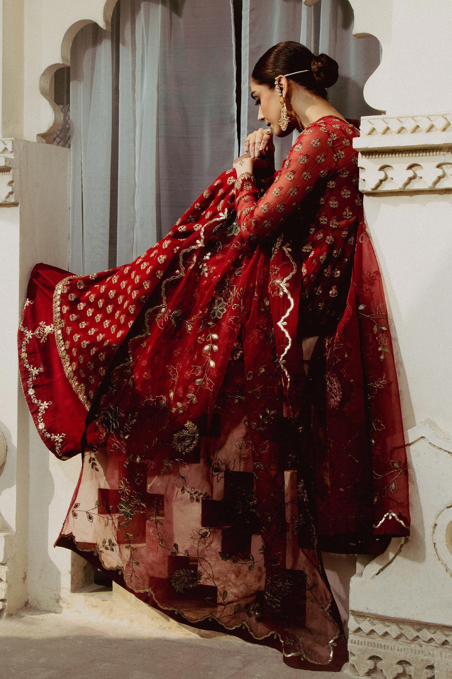 Zara Shahjahan | Bridal 2024 | GUL-MOHAR - Designer Dress with Intricate embroidery and embellishments. Shop elegent wedding dress at Maria Faisal.