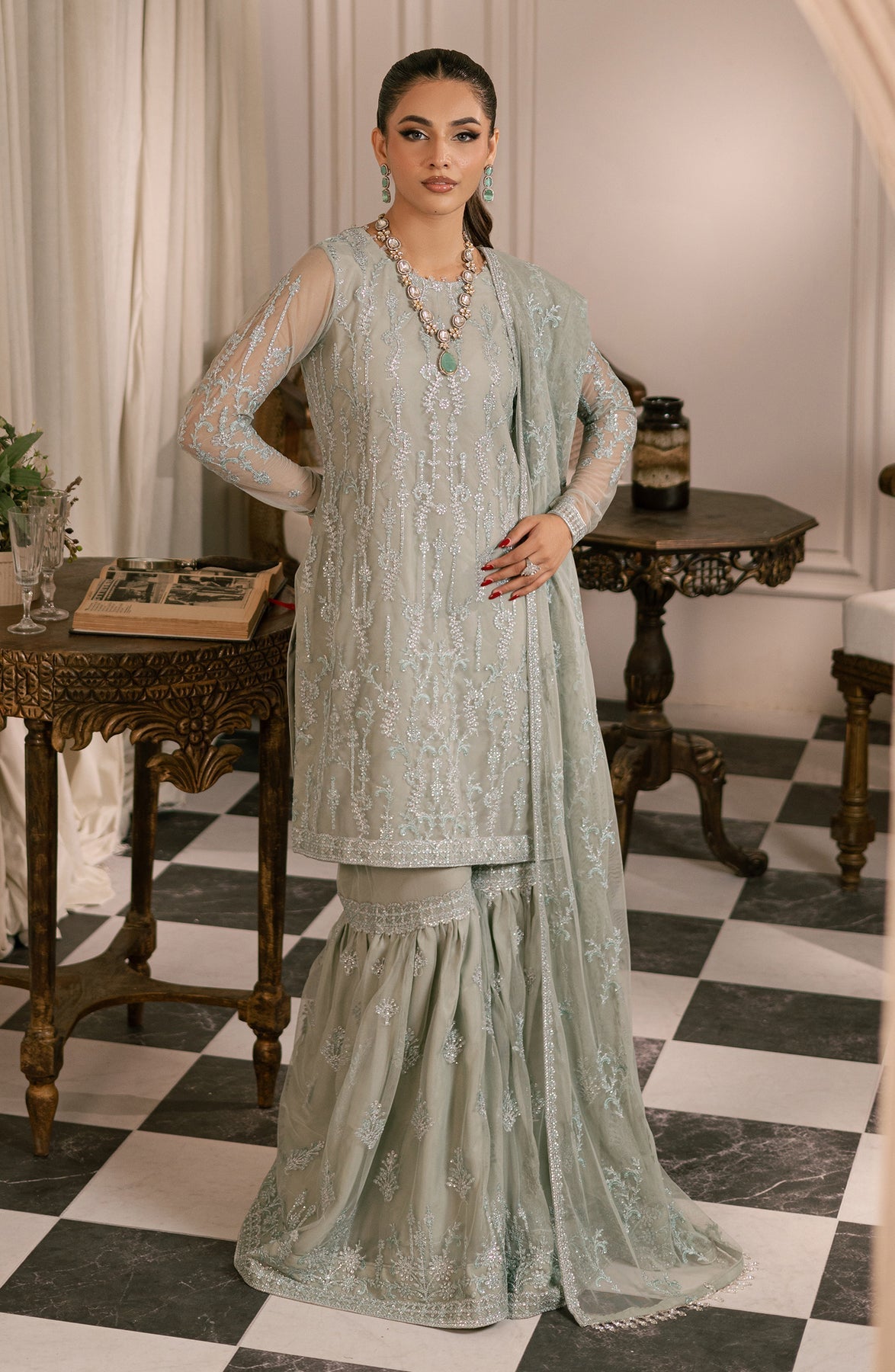 Zarif | Inayat Wedding Formals |  ZRI 02 GULZAAR - Designer Dress with Intricate embroidery and embellishments. Shop elegent wedding dress at Maria Faisal.