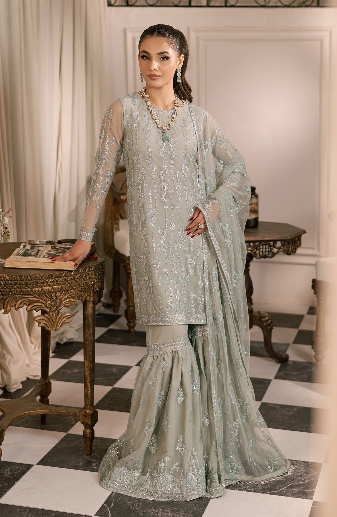 Zarif | Inayat Wedding Formals |  ZRI 02 GULZAAR - Designer Dress with Intricate embroidery and embellishments. Shop elegent wedding dress at Maria Faisal.