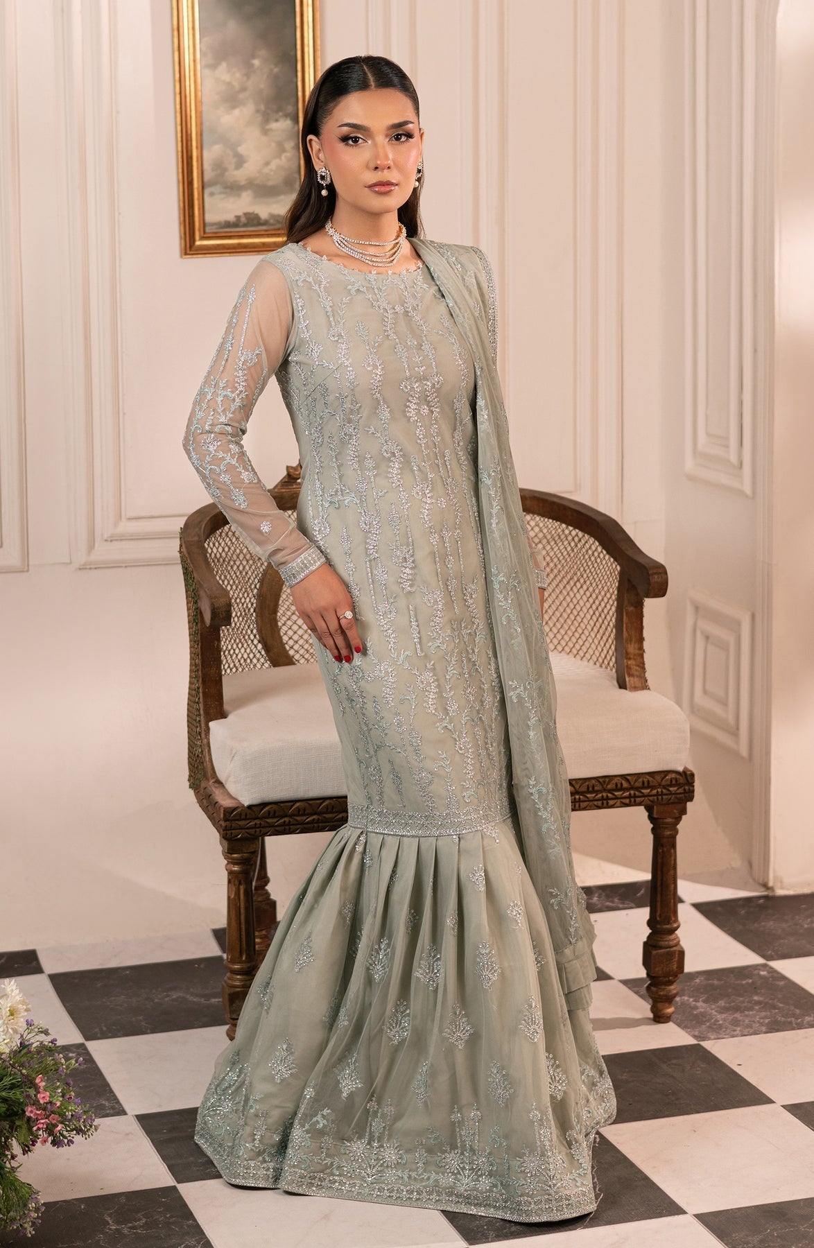 Zarif | Inayat Wedding Formals |  ZRI 02 GULZAAR - Designer Dress with Intricate embroidery and embellishments. Shop elegent wedding dress at Maria Faisal.