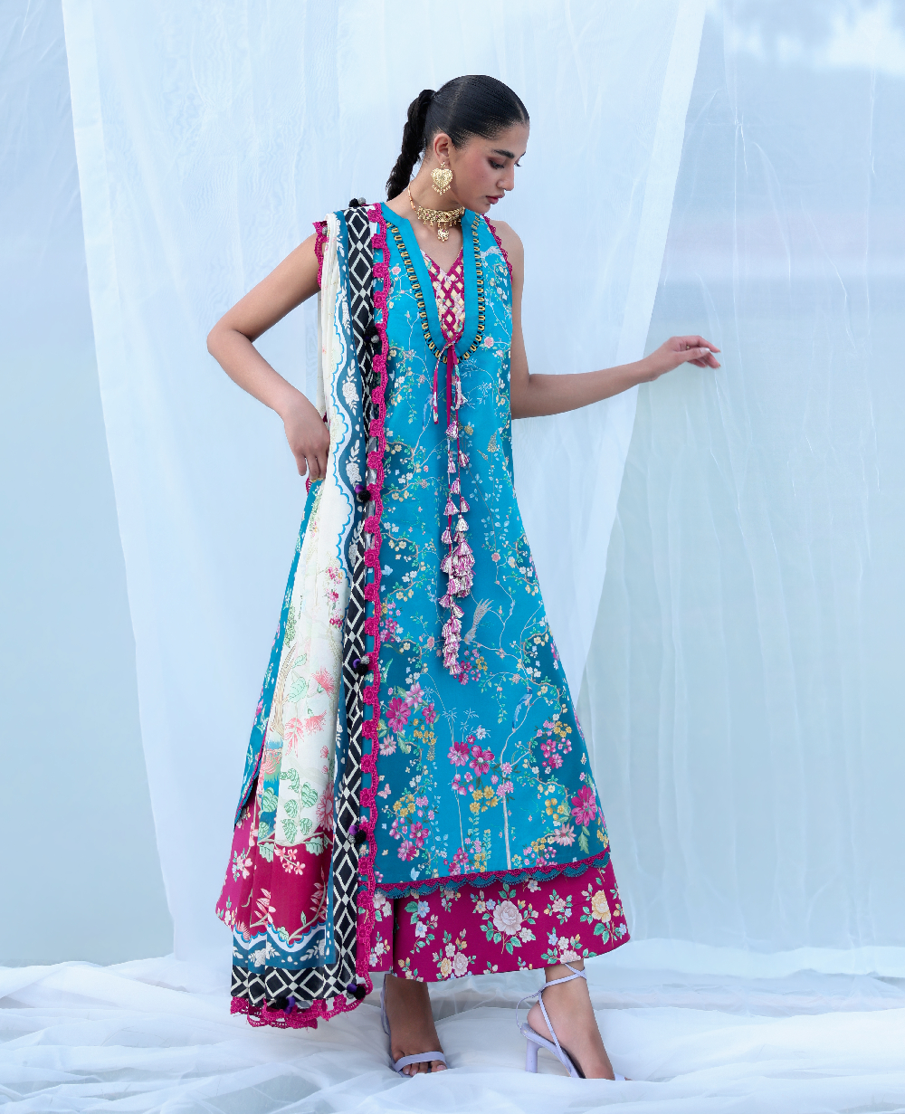 Republic Womenswear | Neoma Summer Prints 26 |Zariyah - Luxury Dress - available at Maria Faisal in UK and USA.