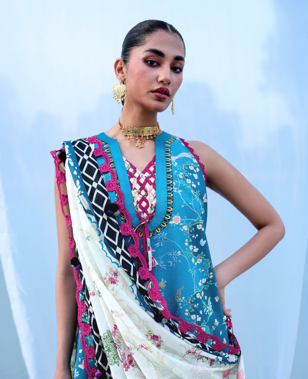 Republic Womenswear | Neoma Summer Prints 26 |Zariyah - Luxury Dress - available at Maria Faisal in UK and USA.