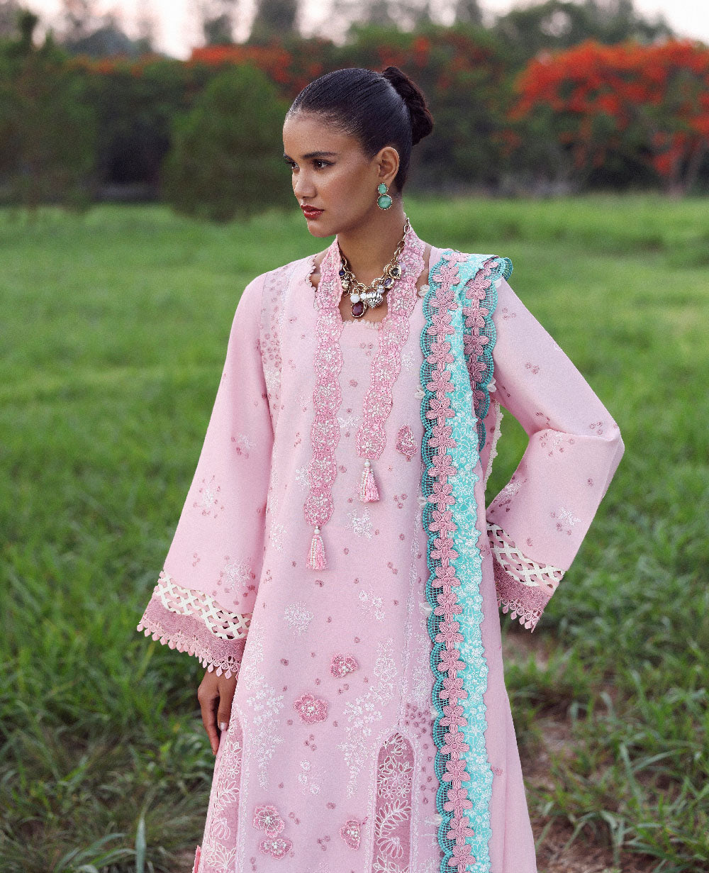 Republic Womenswear | Lilas Lawn 26 | Zayra - Luxury Dress - available at Maria Faisal in UK and USA.