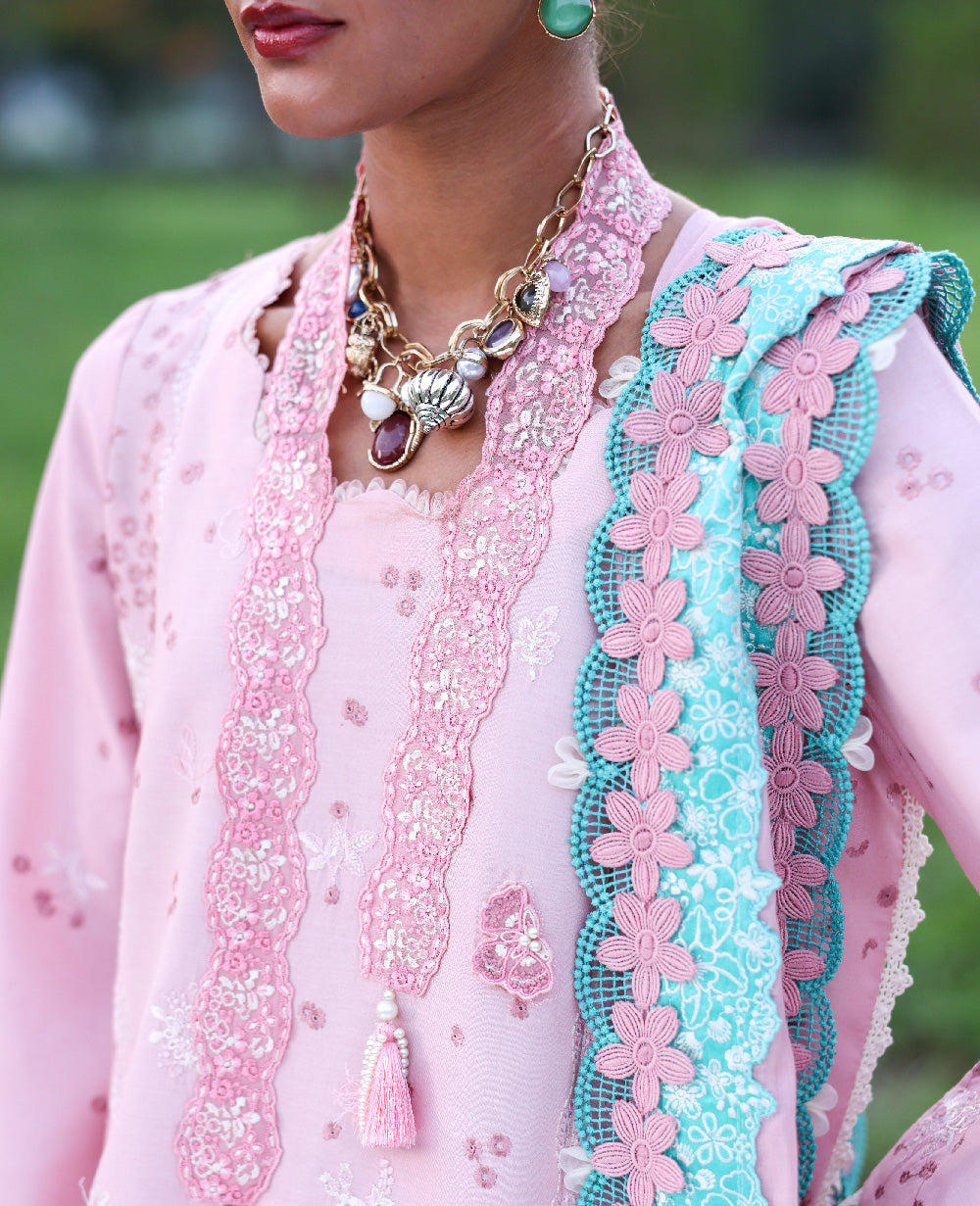 Republic Womenswear | Lilas Lawn 26 | Zayra - Luxury Dress - available at Maria Faisal in UK and USA.