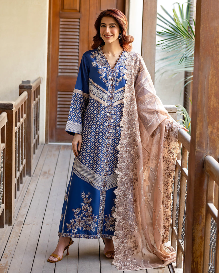 Mushq | Astoria Lawn 26 | Zenith - Luxury Dress - available at Maria Faisal in UK and USA.