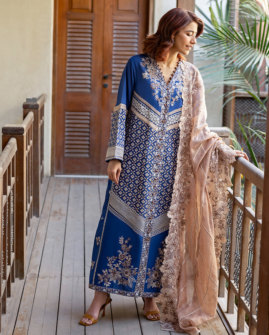 Mushq | Astoria Lawn 26 | Zenith - Luxury Dress - available at Maria Faisal in UK and USA.