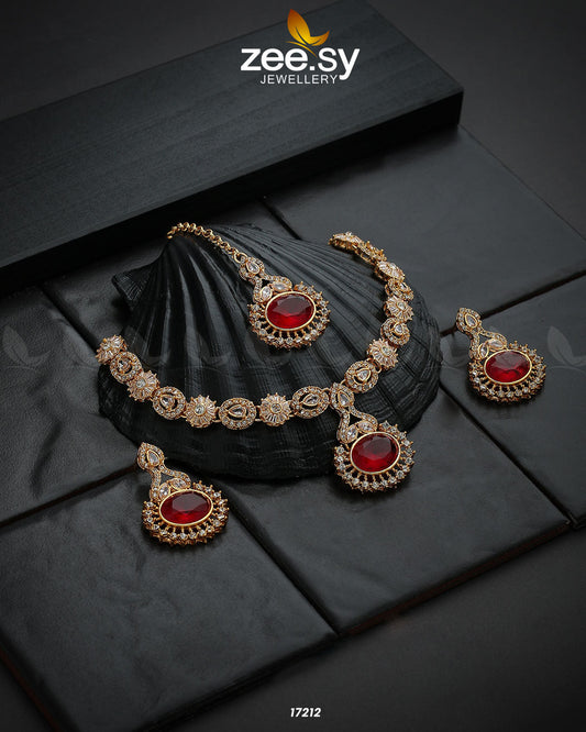 Zirconic Starburst Necklace - Necklace Sets 