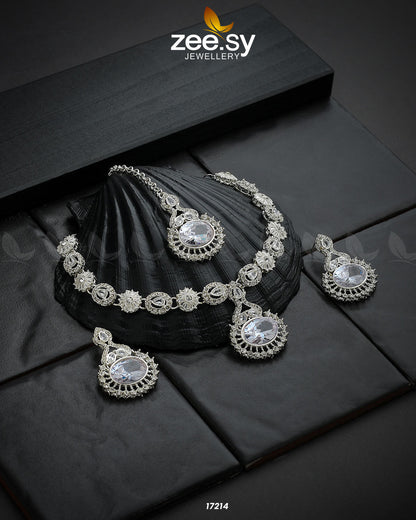 Zirconic Starburst Necklace - Necklace Sets 