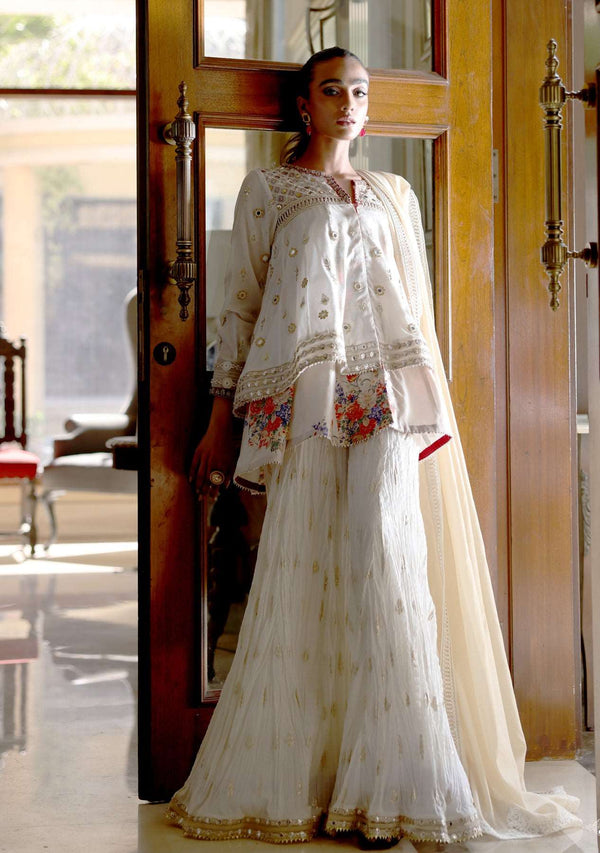 Layla Chatoor | Luxury Pret | Layered Peplum - Luxury Dress - available at Maria Faisal in UK and USA.