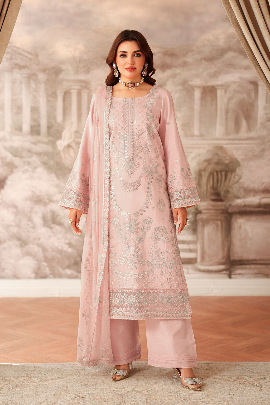AA-202 – authentic Pakistani dress from the Aangan Luxury Raw silk collection for women in the UK