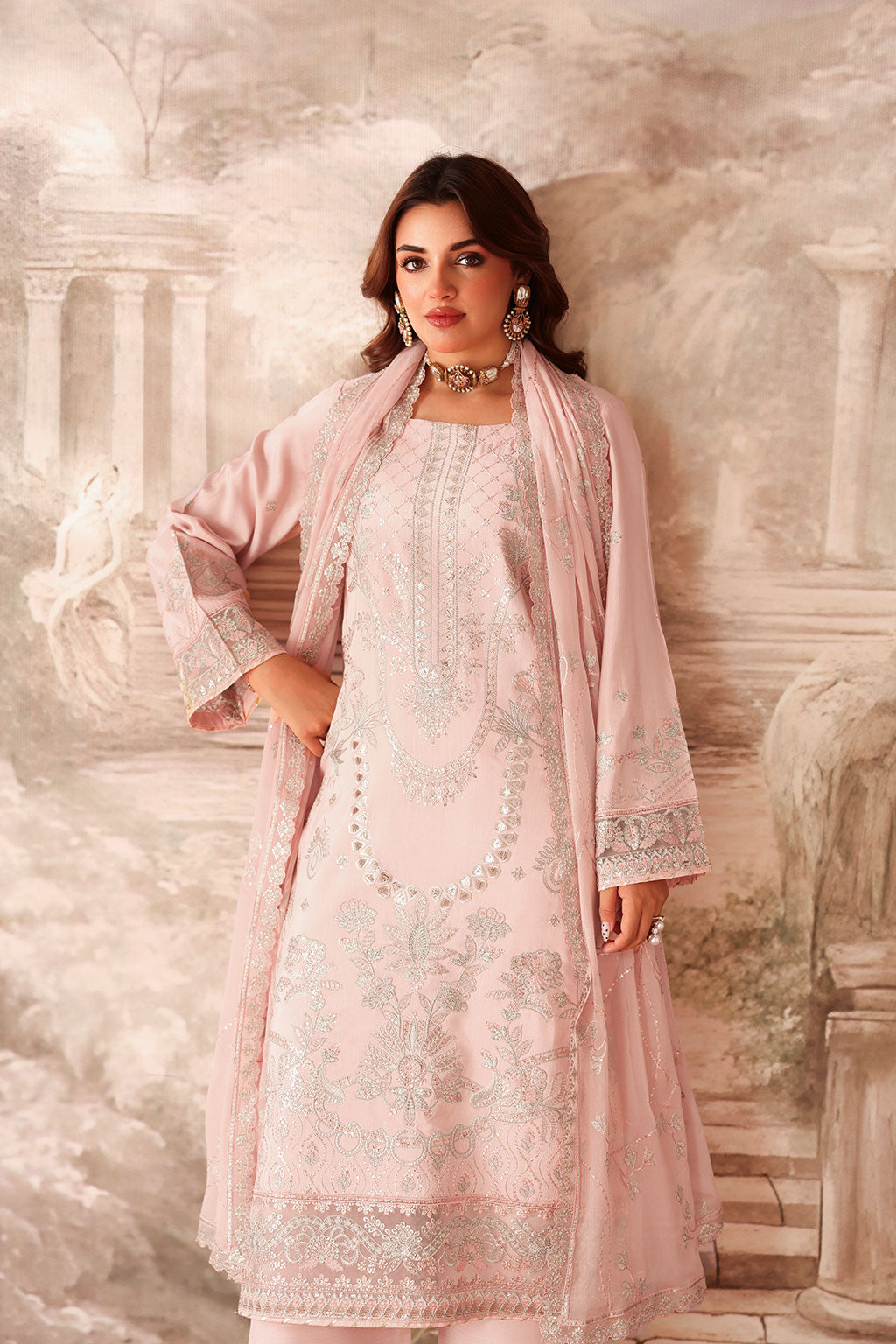 AA-202 – authentic Pakistani dress from the Aangan Luxury Raw silk collection for women in the UK
