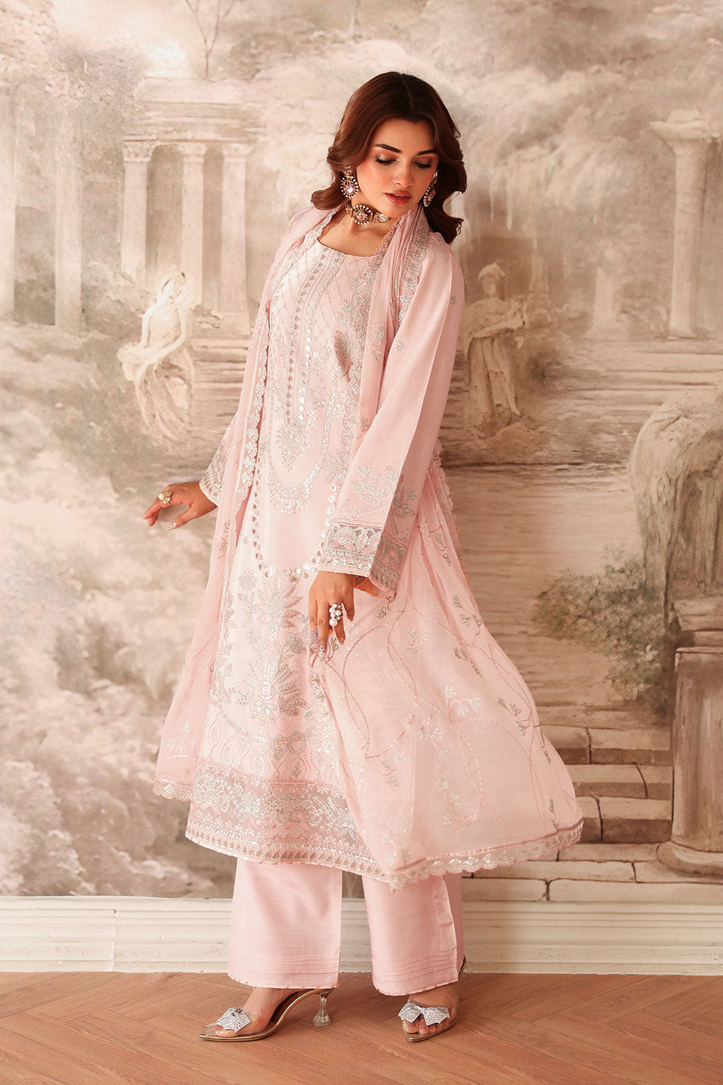 AA-202 – authentic Pakistani dress from the Aangan Luxury Raw silk collection for women in the UK