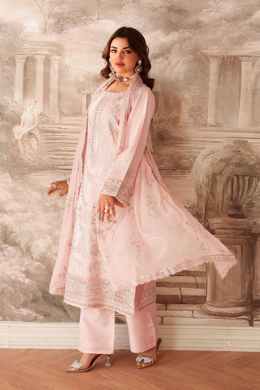 AA-202 – authentic Pakistani dress from the Aangan Luxury Raw silk collection for women in the UK