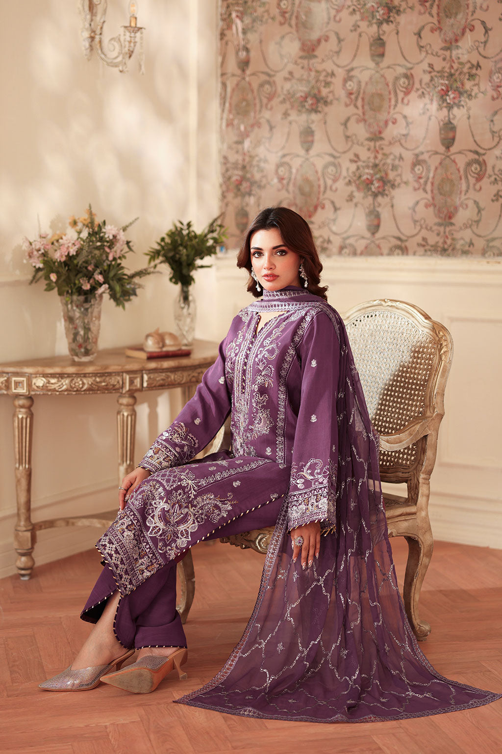Ramsha | Aangan Luxury Raw silk | AA-208 - Formal Dress - available at Maria Faisal in UK and USA.