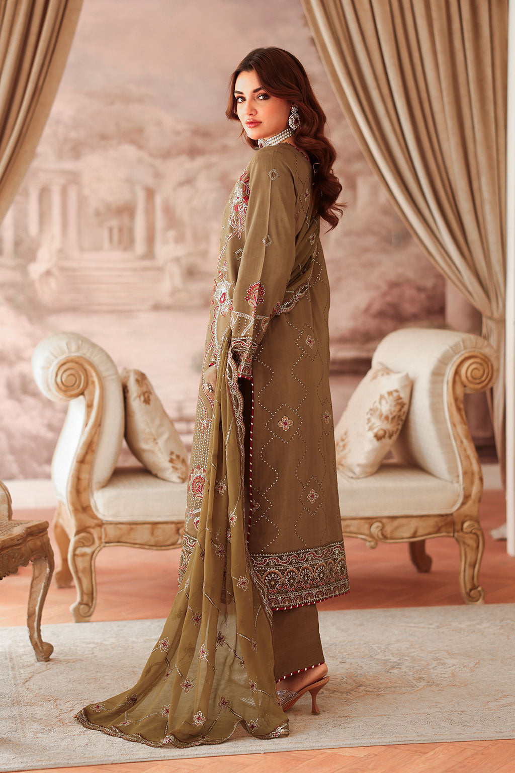 Ramsha | Aangan Luxury Raw silk | AA-210 - Formal Dress - available at Maria Faisal in UK and USA.