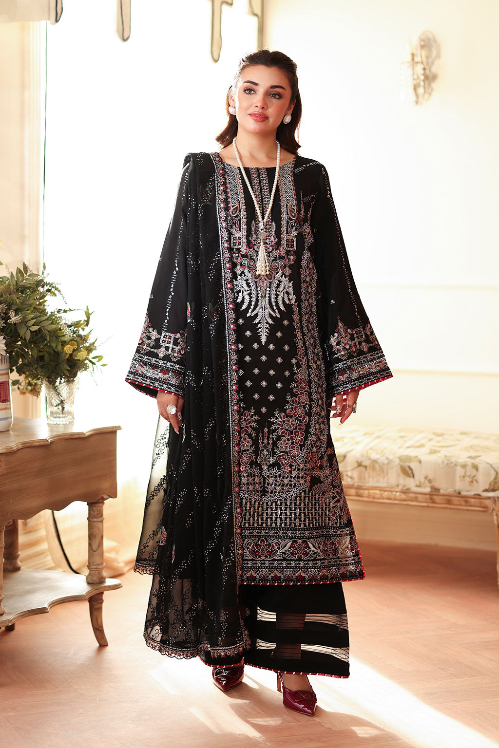 Ramsha | Aangan Luxury Raw silk | AA-206 - Formal Dress - available at Maria Faisal in UK and USA.