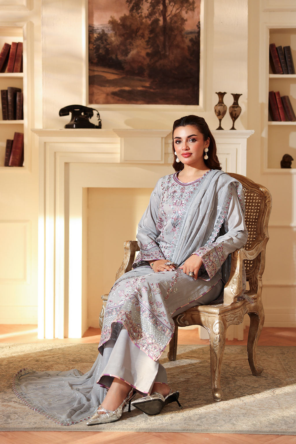 Ramsha | Aangan Luxury Raw silk | AA-209 - Formal Dress - available at Maria Faisal in UK and USA.