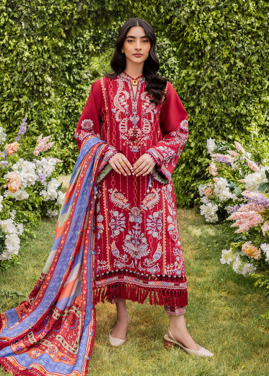 Sadaf Fawad Khan | Lawn 24 | Suzani (B) - Designer Dress with Intricate embroidery and embellishments. Shop elegent wedding dress at Maria Faisal.