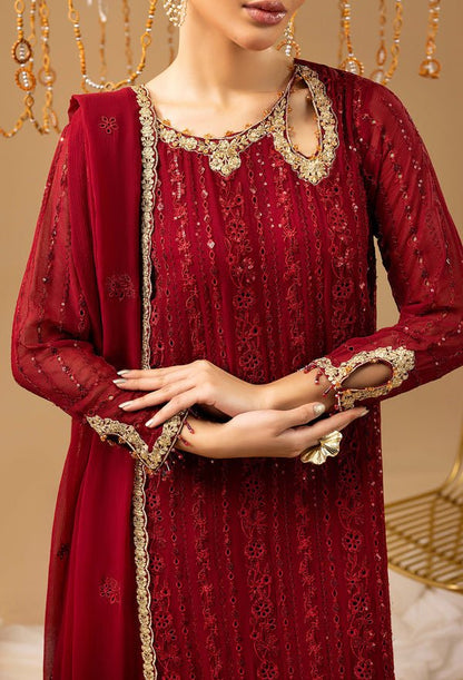 Adans Libas | Chiffon 25 | 7583 M - is Maroon dress from Adans Libas - Ladies Clothes - Maria Faisal