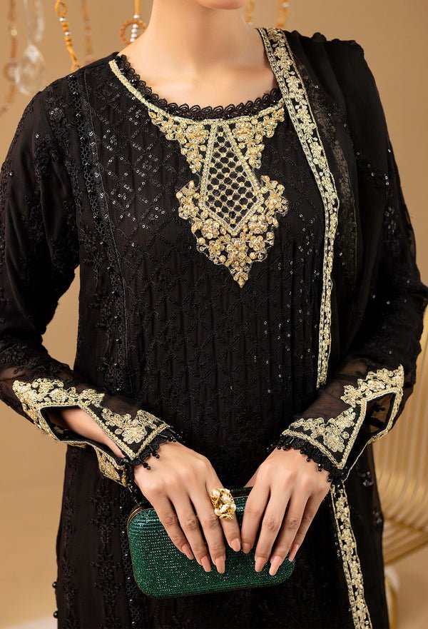 Adans Libas | Chiffon 25 | 7584 J - is Black dress from Adans Libas - Ladies Clothes - Maria Faisal