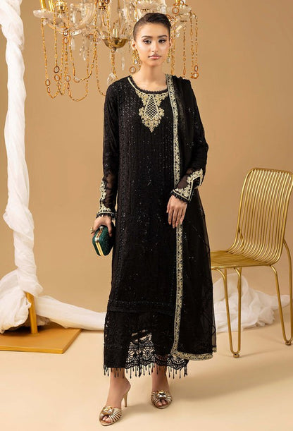 Adans Libas | Chiffon 25 | 7584 J - is Black dress from Adans Libas - Ladies Clothes - Maria Faisal