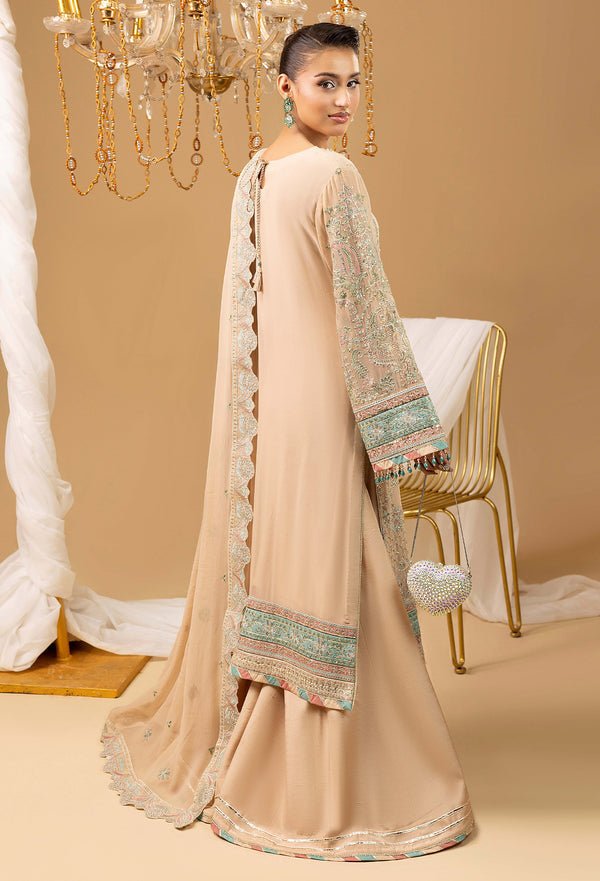 Adans Libas | Chiffon 25 | 7586 D - is Pale Brown dress from Adans Libas - Ladies Clothes - Maria Faisal