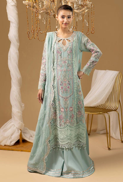 Adans Libas | Chiffon 25 | 7587 E - is Ferozi dress from Adans Libas - Ladies Clothes - Maria Faisal