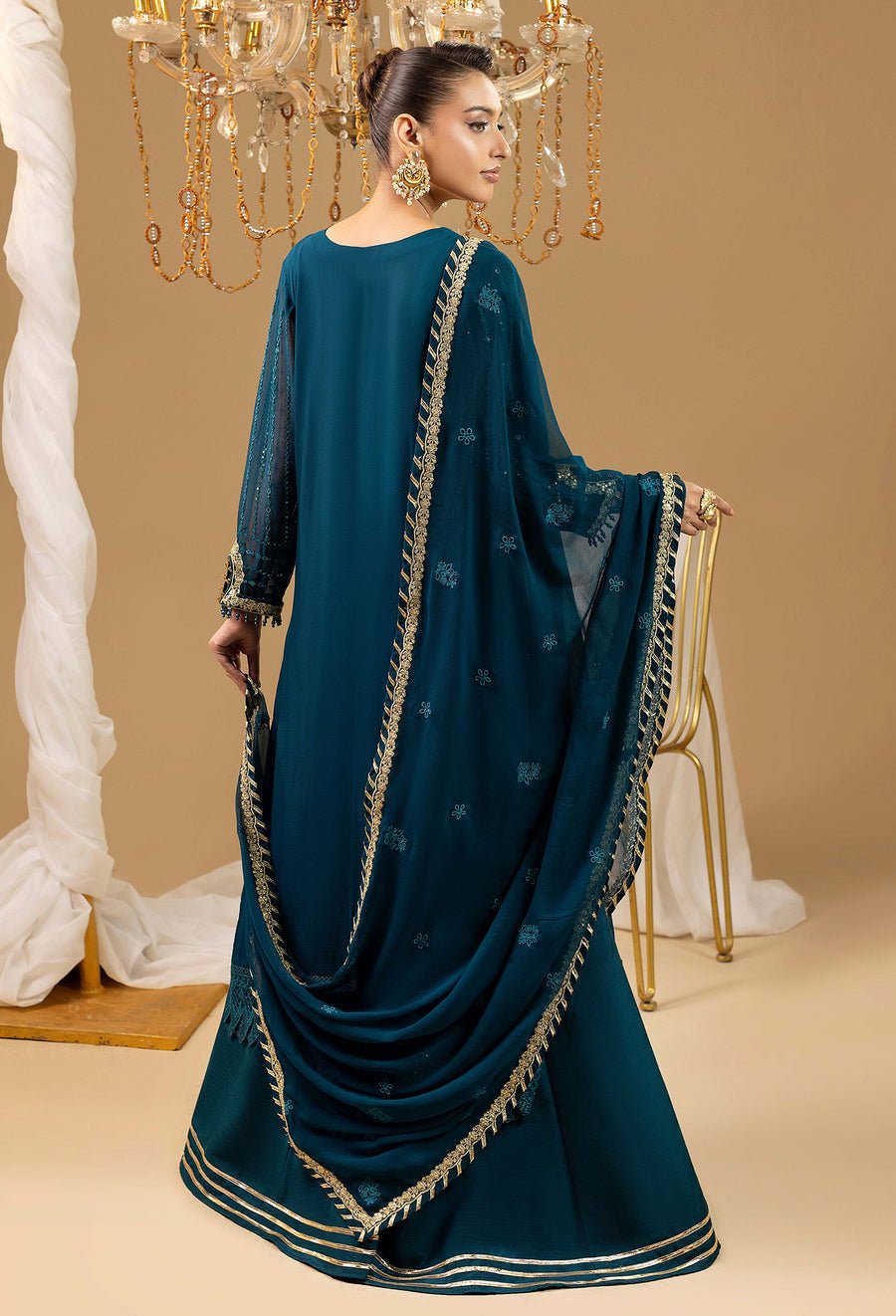 Adans Libas | Chiffon 25 | 7588 H - is Regal Blue dress from Adans Libas - Ladies Clothes - Maria Faisal