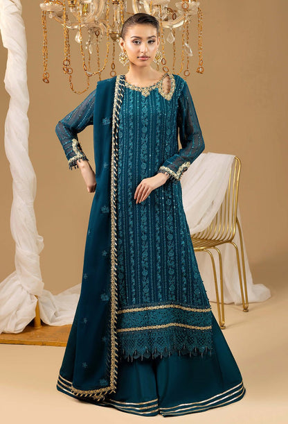 Adans Libas | Chiffon 25 | 7588 H - is Regal Blue dress from Adans Libas - Ladies Clothes - Maria Faisal