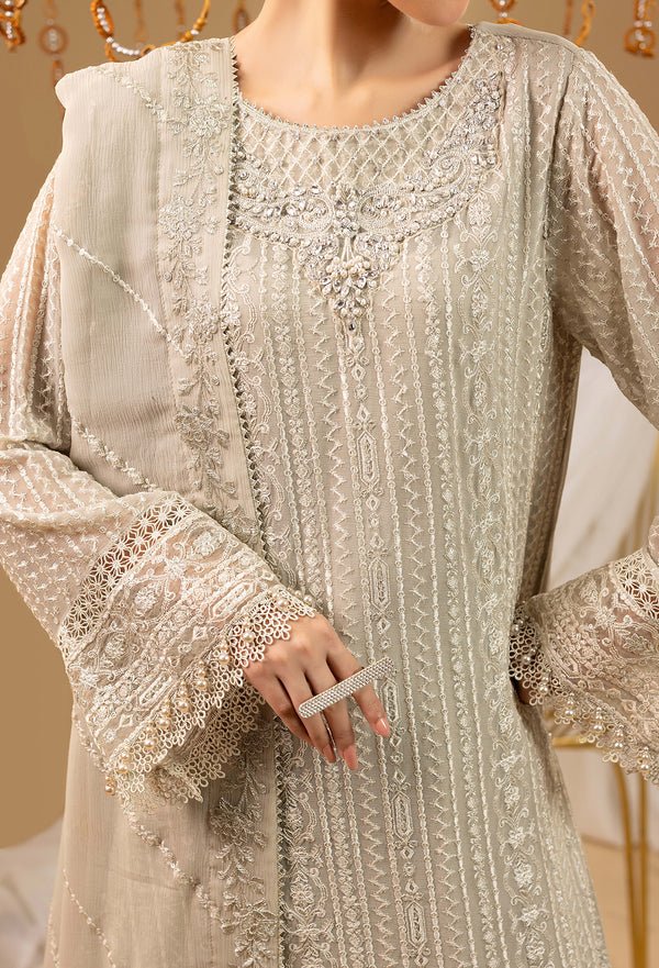 Adans Libas | Chiffon 25 | 7589 A - is Beige dress from Adans Libas - Ladies Clothes - Maria Faisal