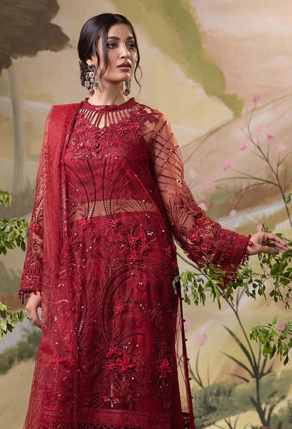 Adans Libas | Chiffon 25 | ELYSION 06668 A - is Maroon dress from Adans Libas - Ladies Clothes - Maria Faisal