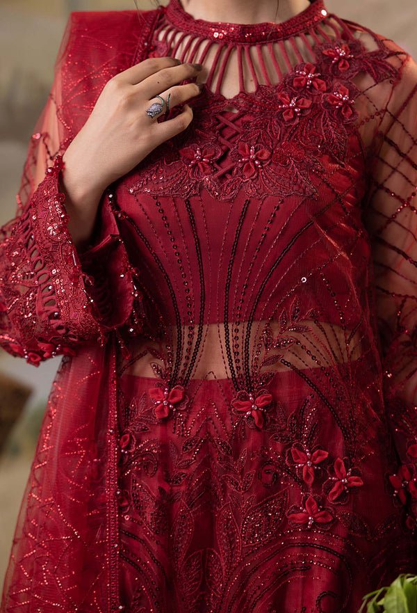 Adans Libas | Chiffon 25 | ELYSION 06668 A - is Maroon dress from Adans Libas - Ladies Clothes - Maria Faisal