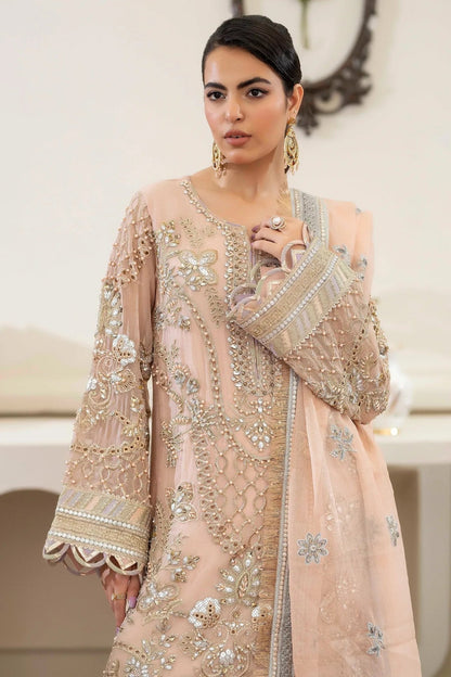 Adans Libas | Saleeqa Chiffon 25 | SALEEQA 7510 - is Pale Peach dress from Adans Libas - Ladies Clothes - Maria Faisal